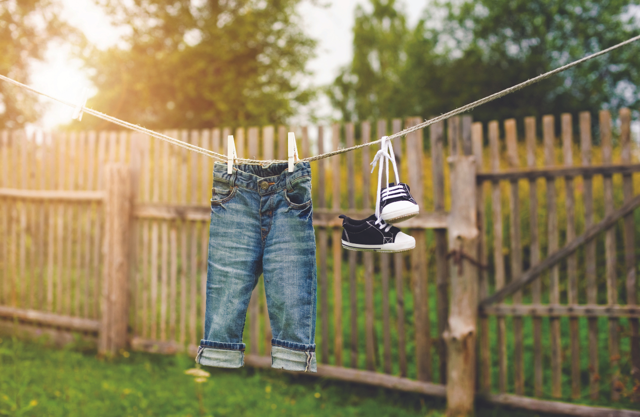 Clothes on clothesline