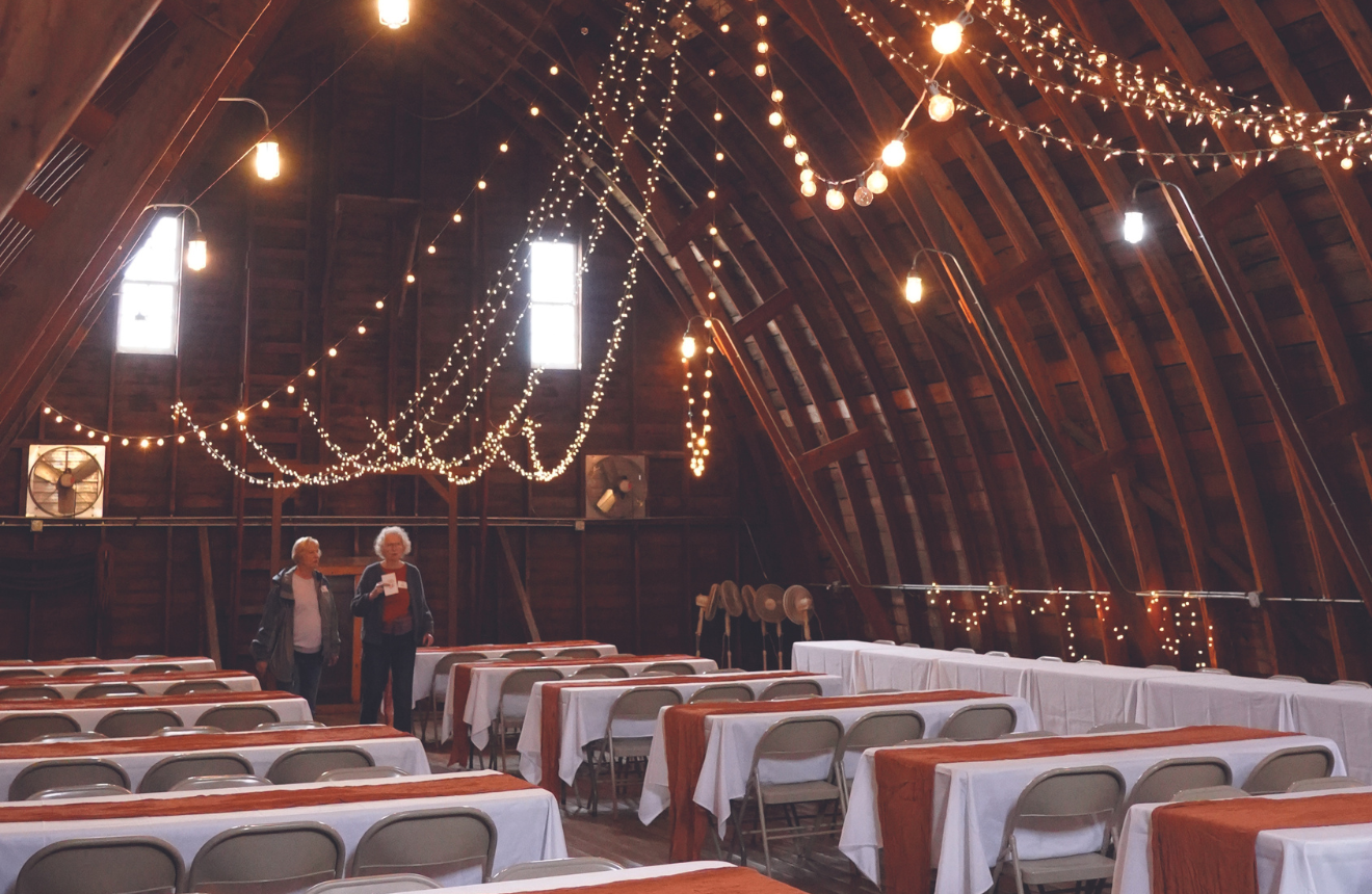 Wedding venue area in the upstairs of the crooked lane farm barn