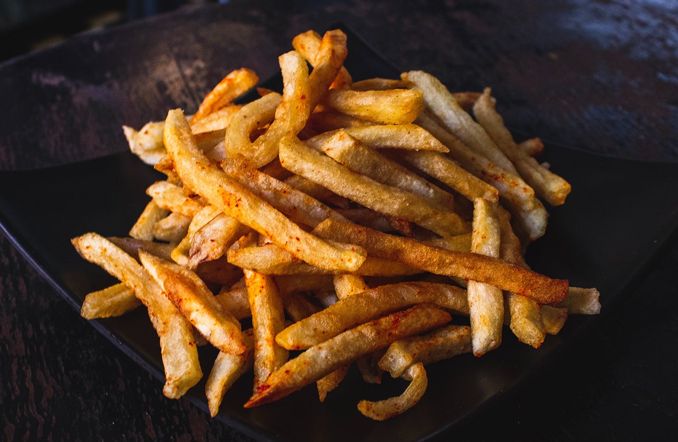 Fry Sweet Potato Fries on Blackstone Griddle - From Michigan To