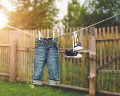 Clothes on clothesline